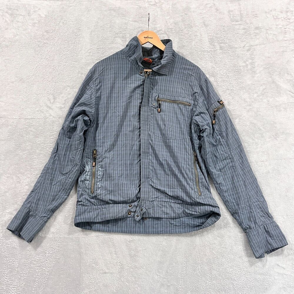 Scott Sports Outerwear Jacket Womens L Full Zip‎ WindBreaker Blue Striped